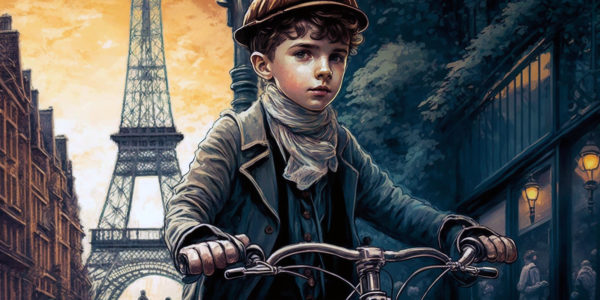Boy on bike in Paris