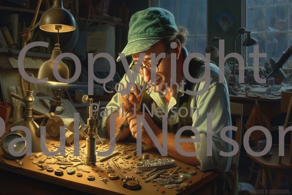Jeweler at his workbench